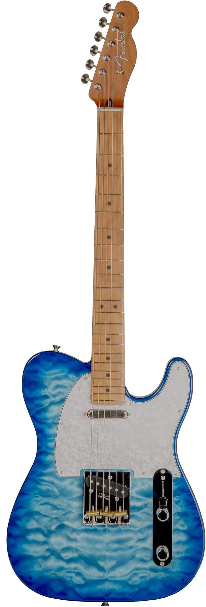 Fender Made in Japan FSR Hybrid II Telecaster Quilt Top in Aqua